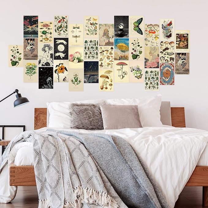Containlol 60 Pcs Vintage Wall Collage Kit Maximalist Paintings Art Prints - Image 6