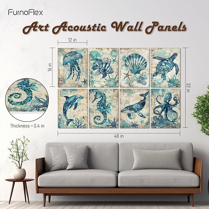 FurnoFlexArt Acoustic Panels Tiles Decorative Room Sound Proof Foam Absorbing - Image 3
