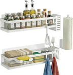 PUSDON 5-in-1 16.5" Extra Long Slim Wall Mount Wrapped Mesh Kitchen Organizer & - Image 4