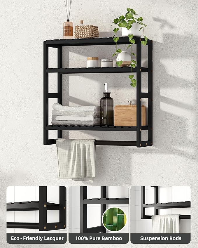 Galood Over The Toilet Storage Bathroom Shelves Wall Mounted 3 Tier Space Saver - Image 3