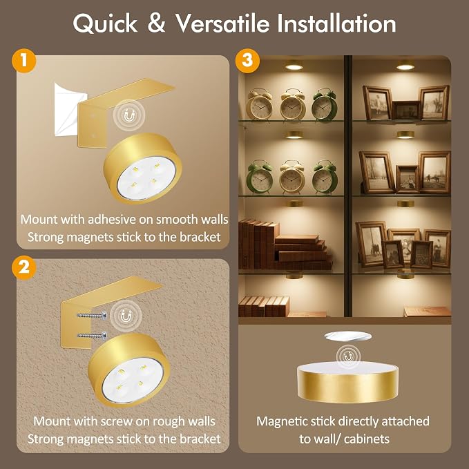 3-Pack Picture Lights for Wall, Rechargeable Battery Operated Led Painting Light - Image 8