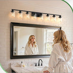 DORESshop 55 Inch Bathroom Light Fixtures, 8-Light Black Bathroom Lighting - Image 6