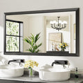 Briivue 55.1x30.1 Inch Black Bathroom Mirror by Briivuemodernmirrors