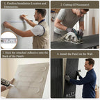 BEAUTYPEAK 3D Faux Stone Wall Panels, Home & Office Accent Wall, Easy Install - Image 4