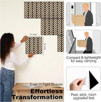 Mollywell Acoustic Panels, PVC Wood-Grain Decor, 12x12 Inch Carved Pattern - Image 5