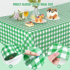 Kochorie 54 Inch x 300 Ft Light Green Checkered Plastic Table Cloth Roll - Image 4