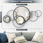 Wall Mirror Decorative, Print Round Decorative Mirrors, Large Decor Metal Wall - Image 2