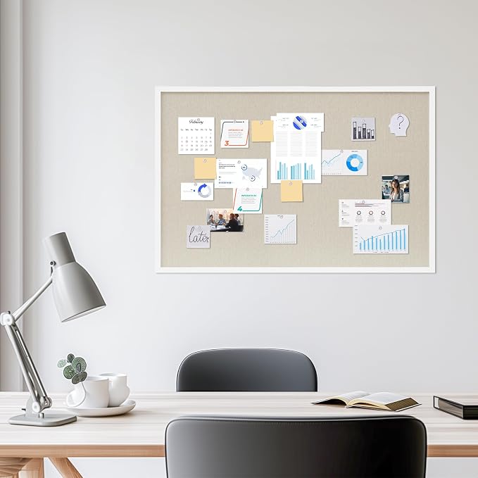 DAHAPYBOO Cork Board with Linen White 2Pack, Bulletin Board 36"x24" Hanging - Image 3