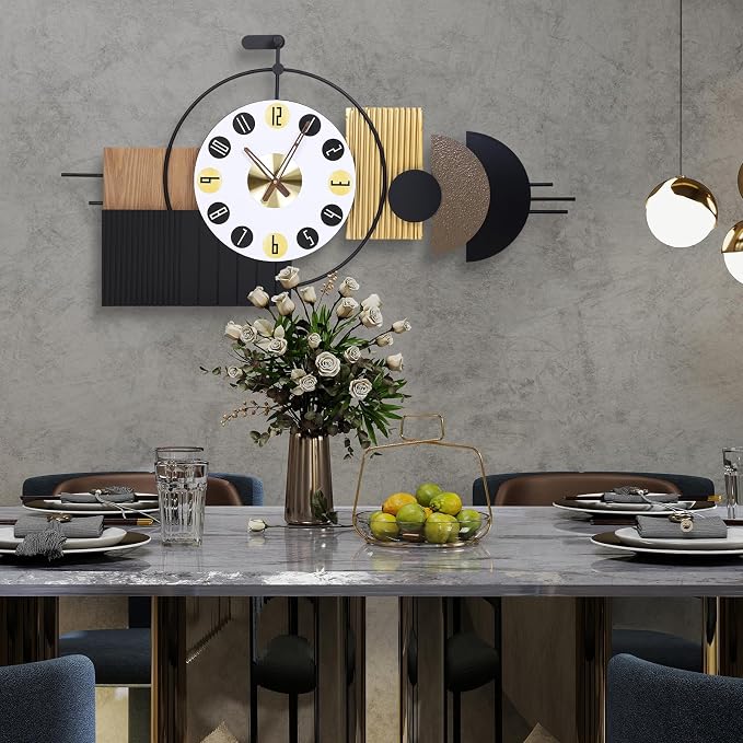 Luxury Modern Wall Clocks-Large Geometric Dial Wall Clock Battery Operated - Image 4