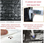 11PCS 3D Wall Panels Peel and Stick Faux Brick Wallpaper Black Self Adhesive - Image 5