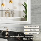 72x32 Inch White Bathroom Mirror - Image 3