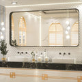 TETOTE 60 x 30 Inch Black Vanity Mirror, Rectangle Matte Metal Frame by TETOTE