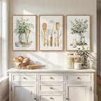 Framed Botanical Wall Art for Kitchen, 3 Piece Modern Farmhouse Sage Green - Image 4