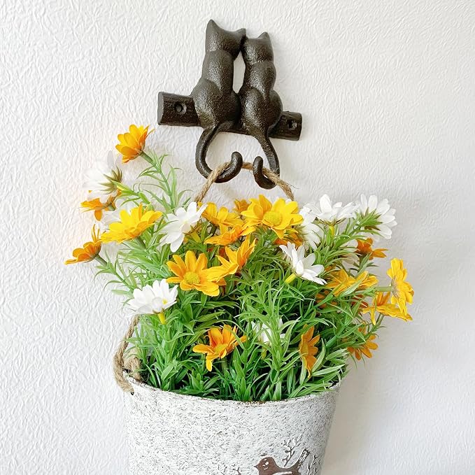 Rustic Cat-Shaped Decorative Wall Hook Rack Hangers - Image 4