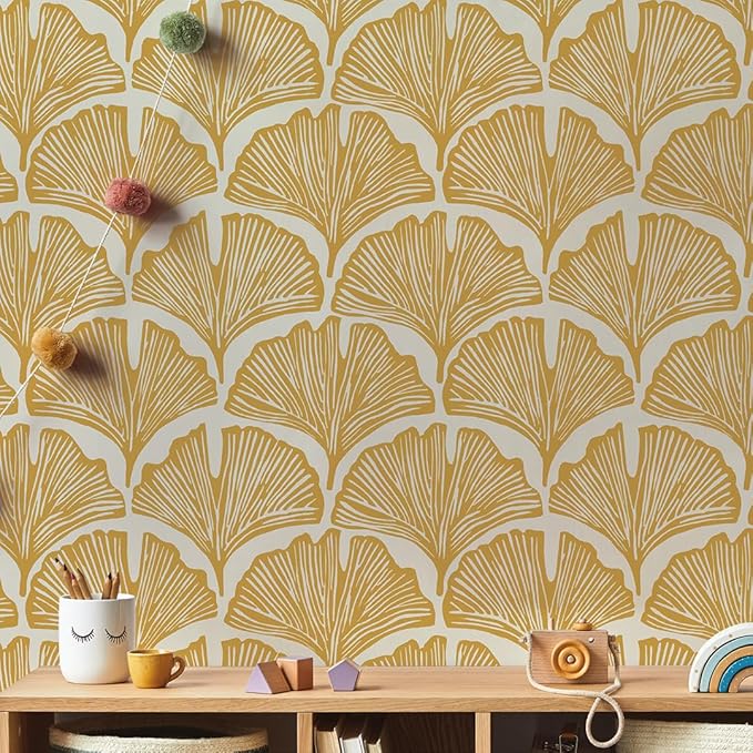 Tempaper x Novogratz Golden Mustard Feather Palm Removable Peel and Stick - Image 7