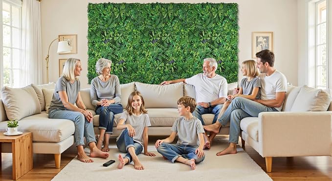 Artificial Boxwood Panel 8 Pieces 20"x20", Faux Ivy Privacy Fence Screen - Image 3