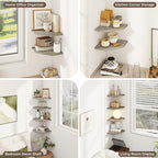 Corner Shelves 4-Pack for Bathroom & Kitchen, Space-Saving Floating Corner Wall - Image 4