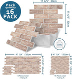 16-Pack 3D Faux Brick Acoustic Wall Panels, 11.8" x 11.8" PET Soundproof & - Image 2