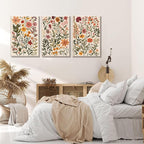 KISSFOX 3 Piece Boho Floral Canvas Wall Art - Image 2