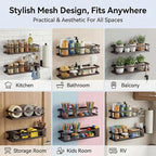 PUSDON 5-in-1 16.5" Extra Long Kitchen Organizer & Shower Caddy Set, Wall Mount - Image 7