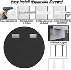 SCWF-GZ 24" Round Mirror Circle Wall Mounted Hanging or Against Wall Aluminum - Image 6