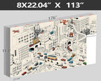 XMPMBM-Cartoon Comics City Nursery Room Fabric Wallpaper Kids Bedroom - Image 4