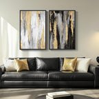 Large Framed Black and White Abstract Wall Art - Image 9