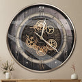 HOIBAI Wall Clock, 24 Inch Moving Gears Clock Large Wall Clock by HOIBAI