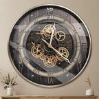 HOIBAI Wall Clock, 24 Inch Moving Gears Clock Large Wall Clock by HOIBAI