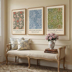 Large Framed William Morris Wall Art Set of 3, Vintage Green Botanical Floral - Image 3