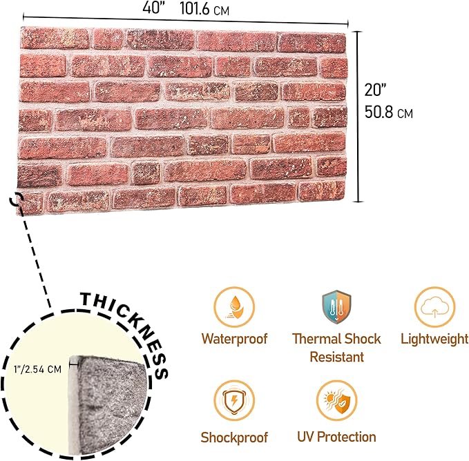 3D Faux Brick Wall Panels – Lightweight Styrofoam Cladding - Image 2