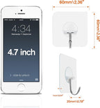FOTYRIG Clear Adhesive Hooks 180° Rotatable Transparent Sticky Hooks, Heavy - Image 2