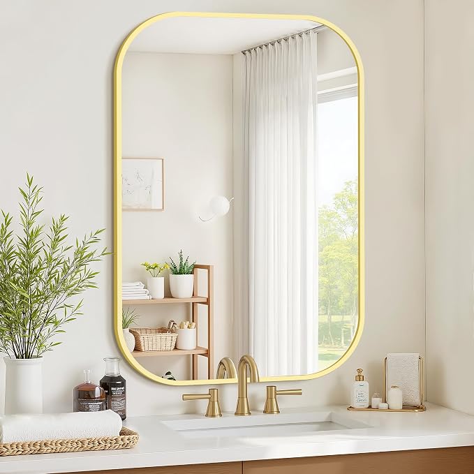 Bathroom Mirror for Wall, HD Reflection Shatterproof Mirror for Living Room by Unknown