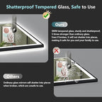 44x32 Black Framed LED Bathroom Mirror - Image 8