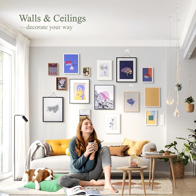 Adhesive Wall & Ceiling Decor Hooks: 8-Pack 3 lbs Heavy Duty No-Drill 360° - Image 3