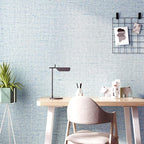 Yancorp Textured Fabric Grasscloth Peel and Stick Wallpaper Blue Contact Paper - Image 2