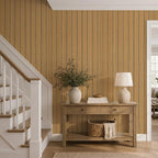 VEELIKE Honey Teak Wood Slat Wall Panels Peel and Stick 3D Wooden Panels Wall - Image 2