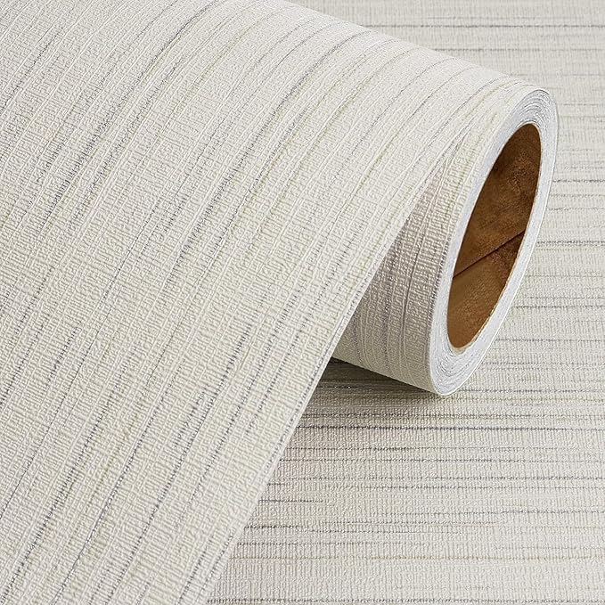 Livelynine 15.8X394 Tan Grasscloth Peel and Stick Wallpaper Textured Removable by Livelynine