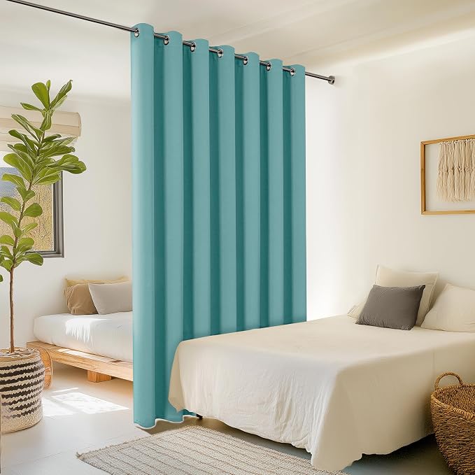 ChrisDowa Room Divider Curtain 96 Inches Long, Wide Blackout Sliding Door - Image 2