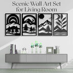 GALLERY GRACE Metal Wall Art Decor – 11" x 16" Set of 4 Abstract Landscape - Image 5