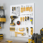 Spampur Peg Board, 6 Pack Metal Pegboard Panels White Pegboards Wall Organizer - Image 2