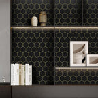 Black and Gold Wallpaper Geometric Peel and Stick Wallpaper - Image 2