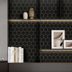 Black and Gold Wallpaper Geometric Peel and Stick Wallpaper - Image 6