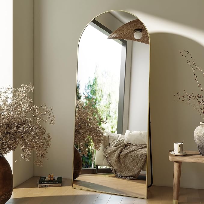 HARRITPURE 64"x21" Arched Full Length Mirror Free Standing Leaning Hanging - Image 8