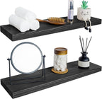BGMG Wood Floating Shelves for Wall 30 inch Set of 2, Solid Wood Wall Mount by BGMG