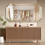 HQiJun Gold Full Length Mirror for Wall, Polished Bevelled Rectangle Mirror by HQiJun