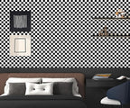 Modern Peel and Stick Wallpaper Black and White Mosaic Checkered Contact Paper - Image 6