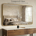 30x48 Inch Oversized Matte Gold Bathroom Vanity Mirrors | Flush Mount Deep Set - Image 4