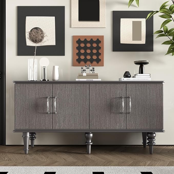 CRE8TIVE Dark Grey Grasscloth Wallpaper Removable Textured Wallpaper Stick and - Image 5