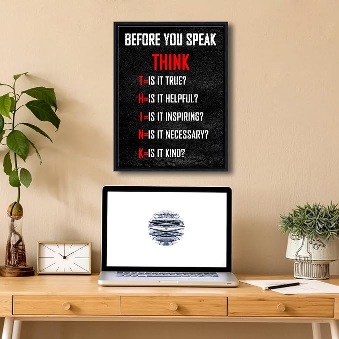 Pyradecor Black Framed Wall Art Inspirational Poster Canvas Prints Motivational - Image 3